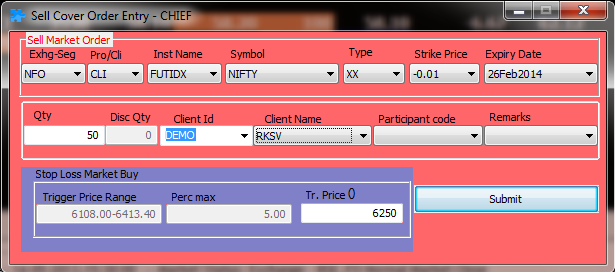 Buy Cover Order at Upstox NEST