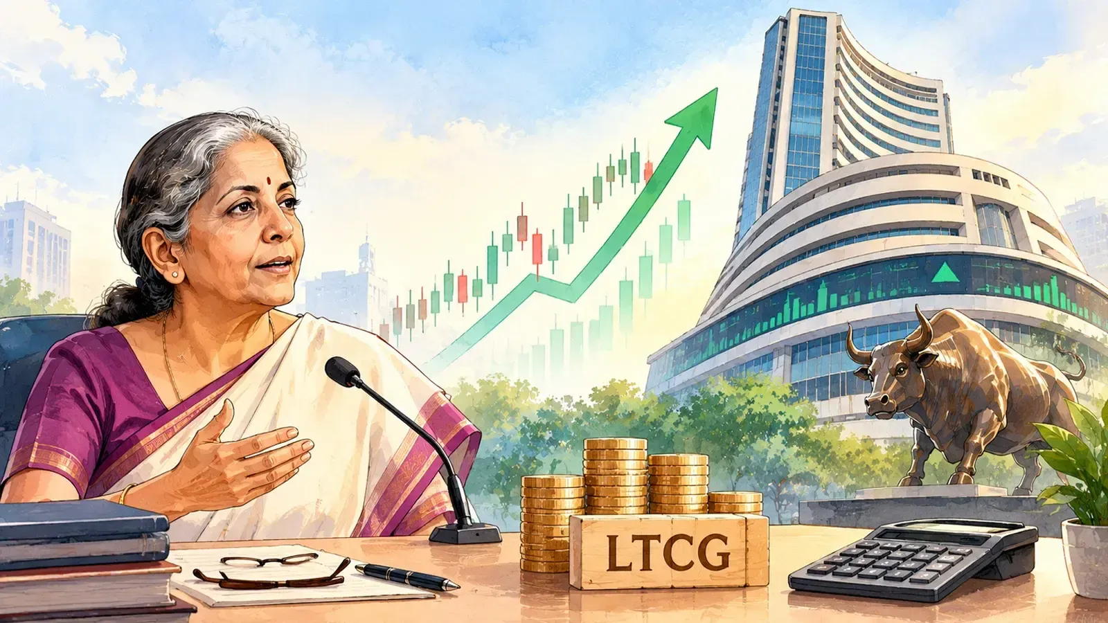 Thumbnail: SENSEX, NIFTY50 post best day in 6 months after Finance Minister says keen on hearing views on LTCG tax