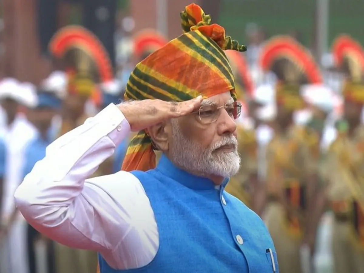 This was PM Modi's 11th consecutive speech on the occasion of Independence Day (Image: YouTube/PM Modi)