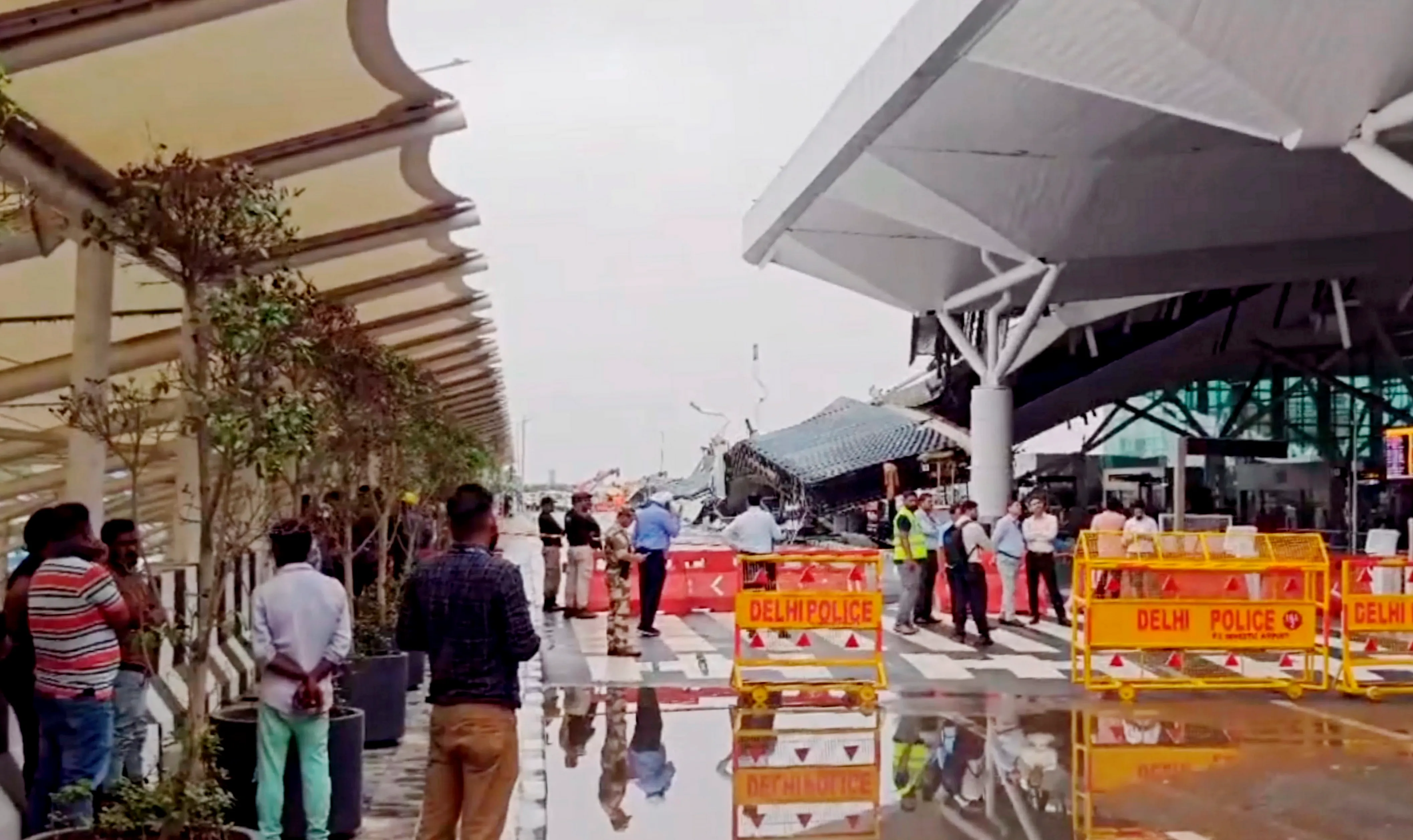 At least 1 person was killed and 6 others injured due to the roof collapse at Terminal 1 of Delhi airport