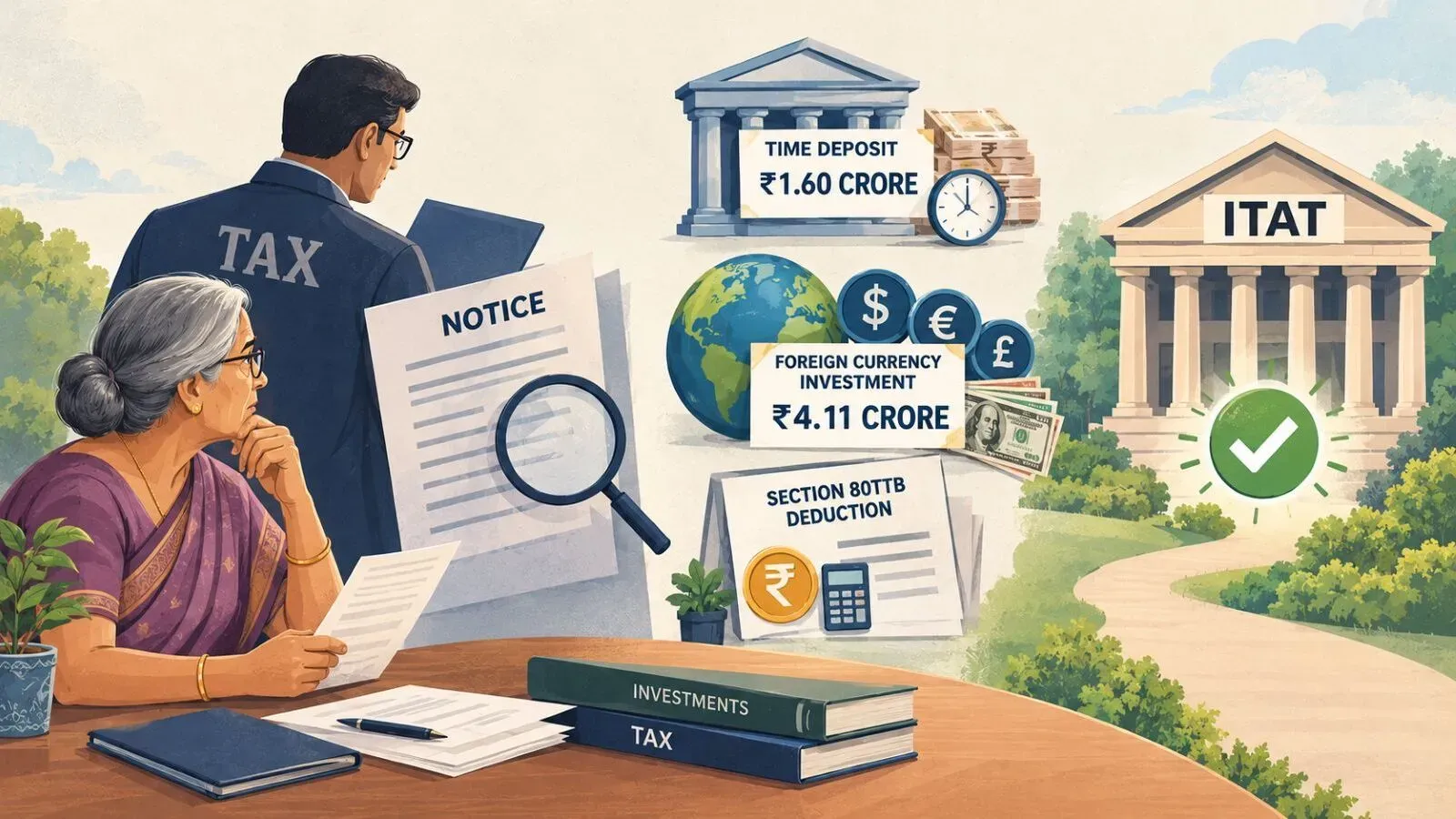 Taxman questioned a senior citizen's ₹1.60 crore time deposit, ₹4.11 crore foreign currency investment and Section 80TTB deduction. What ITAT held