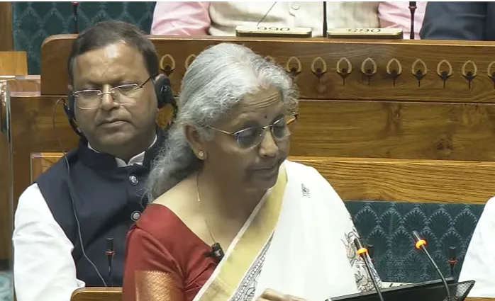 Finance Minister Nirmala Sitharaman presenting Union Budget 2025 in Parliament. | Image: Sansad TV