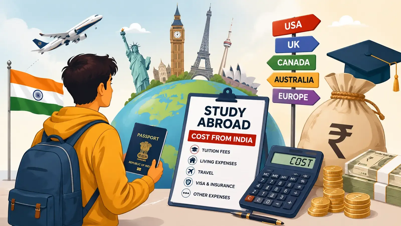 study abroad cost from india