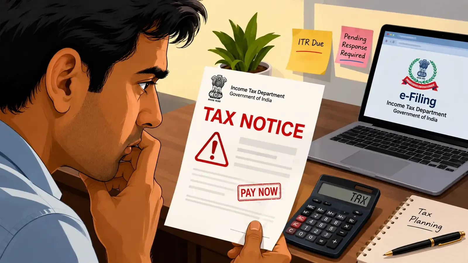 income tax notice for interest under Sections 234B & 234C