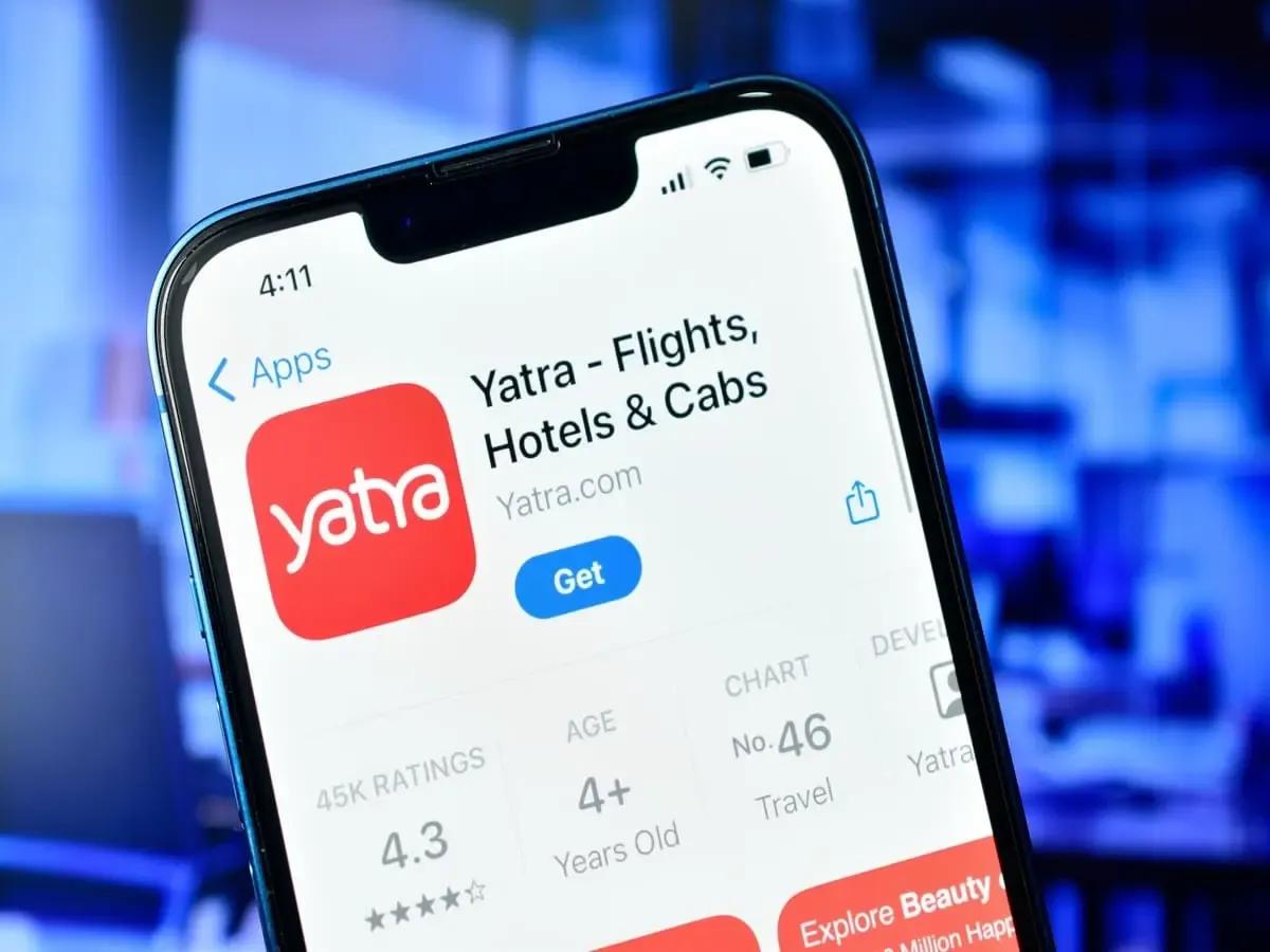At 10:20 AM, Yatra Online shares were trading at ₹191.60 apiece on NSE, climbing 15.97%. Image: Shutterstock